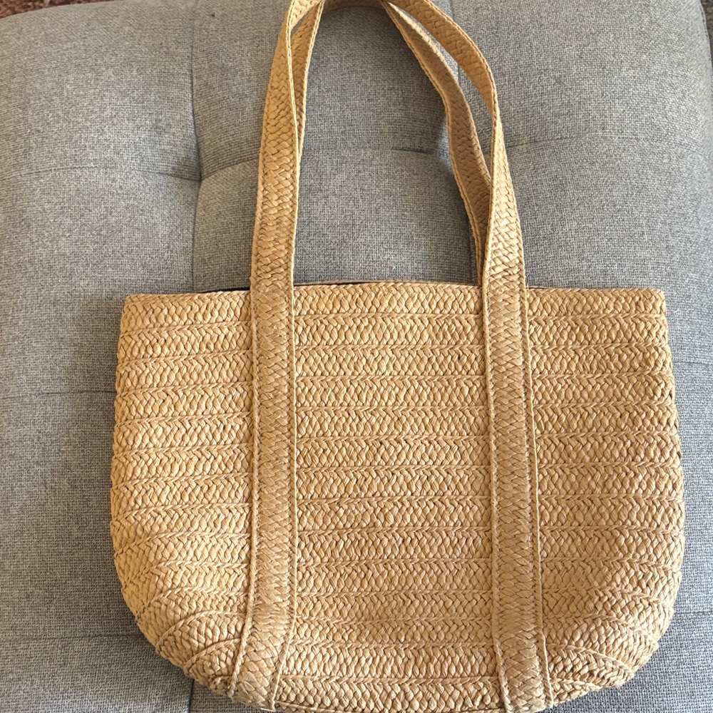 Draper James Straw Tote in Natural Tan